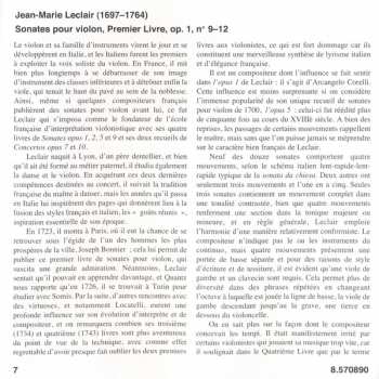 CD Jean Marie Leclair: Violin Sonatas • Book 1: Nos. 9-12 151820