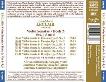 CD Jean Marie Leclair: Violin Sonatas • Book 2 Nos. 1-5 and 8 193120