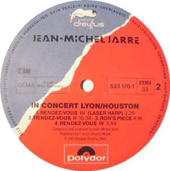 LP Jean-Michel Jarre: In Concert / Houston-Lyon