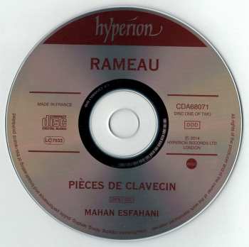 2CD Jean-Philippe Rameau: Pièces De Clavecin 313947