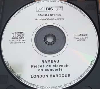 CD Jean-Philippe Rameau: Pièces De Clavecin En Concerts 354996
