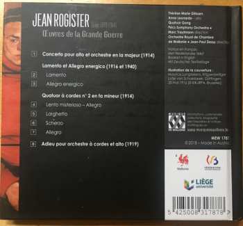 CD Jean Rogister: Œuvres de la Grande Guerre 116426