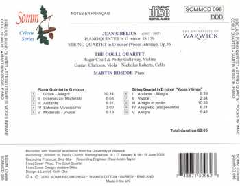 CD Jean Sibelius: Piano Quintet In G Minor, String Quartet In D Minor, Op. 56 "Voces Intimae" 321482