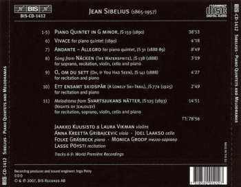 CD Jean Sibelius: Piano Quintets And Melodramas 285456