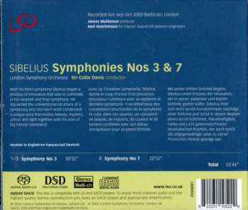 SACD Jean Sibelius: Symphonies Nos 3 & 7 328049