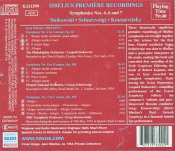 CD Jean Sibelius: Symphonies Nos. 4, 6 And 7 352650