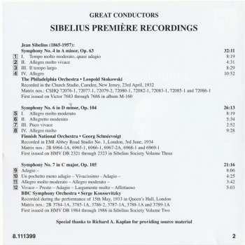 CD Jean Sibelius: Symphonies Nos. 4, 6 And 7 352650