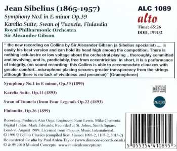 CD Jean Sibelius: Symphony No. 1 • Karelia Suite | Swan of Tuonela • Finlandia 119025