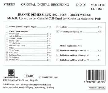 CD Jeanne Demessieux: Orgelwerke 503225