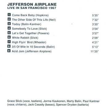 CD Jefferson Airplane: Live In San Francisco 1967 524303