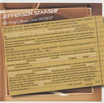 3CD/Box Set Jefferson Starship: BB Kings Blues Club Ny 2007 Mick's Picks Volume 4 259428