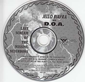 CD Jello Biafra: Last Scream Of The Missing Neighbors 19787