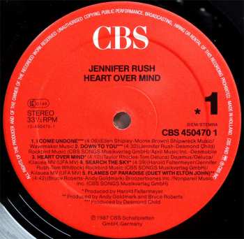 LP Jennifer Rush: Heart Over Mind 42121