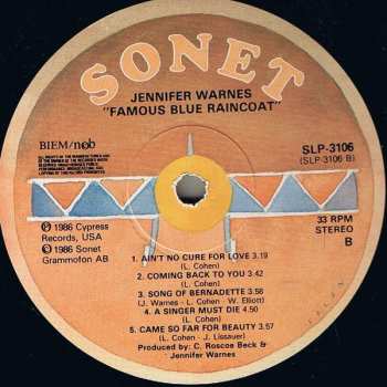 LP Jennifer Warnes: Famous Blue Raincoat (The Songs Of Leonard Cohen) 412086
