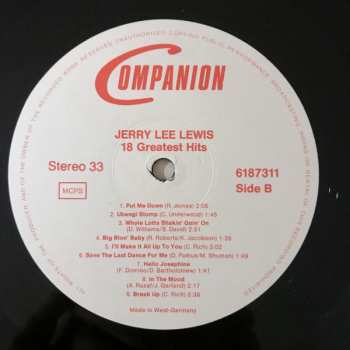 LP Jerry Lee Lewis: 18 Greatest Hits 408294
