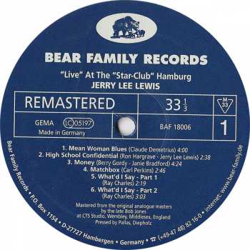 LP Jerry Lee Lewis: "Live" At The "Star-Club" Hamburg 112316