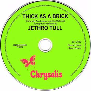 CD Jethro Tull: Thick As A Brick (The 2012 Steven Wilson Stereo Remix) 36187