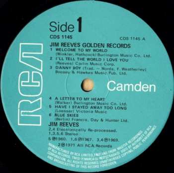 LP Jim Reeves: Jim Reeves' Golden Records 338456