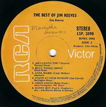 LP Jim Reeves: The Best Of Jim Reeves 300449