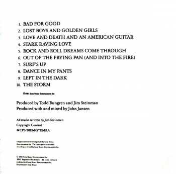 CD Jim Steinman: Bad For Good 118643