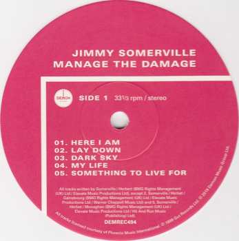 LP Jimmy Somerville: Manage The Damage CLR 60575