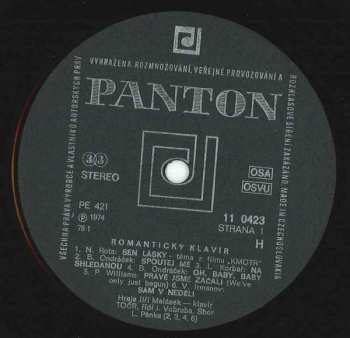 LP Jiří Malásek: Romantický Klavír