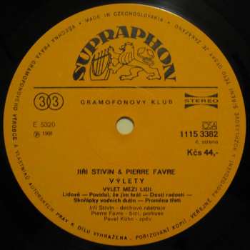 2LP Pierre Favre: Výlety = Excursions