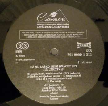 LP Jiří Zmožek: Už Mi, Lásko, Není Dvacet Let