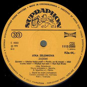 LP Jitka Zelenková: Zázemí 99087