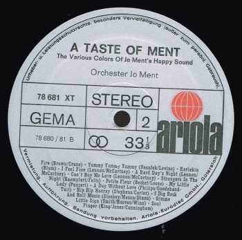 LP Jo Ment's Happy Sound: A Taste Of Ment 338855