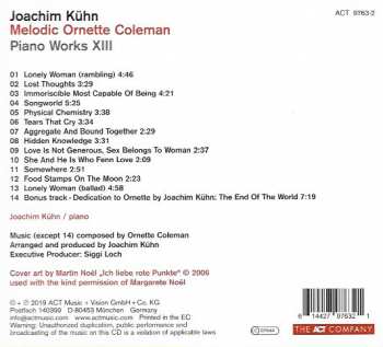 CD Joachim Kühn: Melodic Ornette Coleman - Piano Works XIII DIGI 116763
