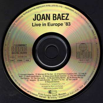CD Joan Baez: Live Europe 83 - Children Of The Eighties 439880