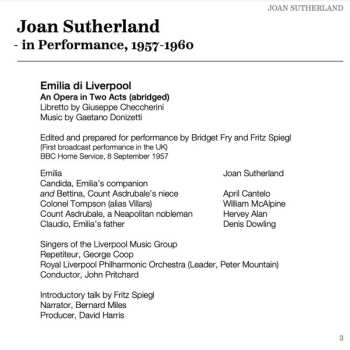 2CD Joan Sutherland: Joan Sutherland In Performance 1957-1960 455486