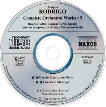 CD Joaquín Rodrigo: Complete Orchestral Works - 5 299750