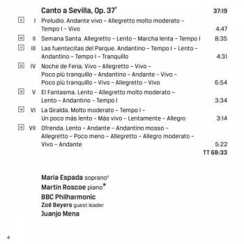 CD Joaquin Turina: Canto A Sevilla 310569