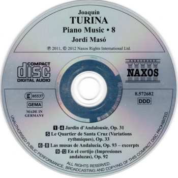CD Joaquin Turina: Jardins D'Andalousie (Piano Music • 8) 468506