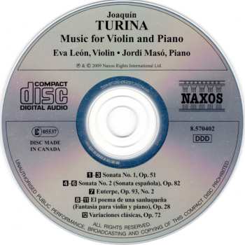 CD Joaquin Turina: Music For Violin And Piano 465846