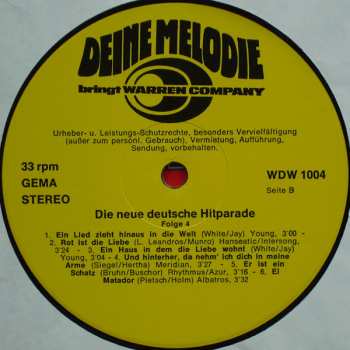 LP Joe Campmann: Die Neue Deutsche Hitparade Folge 4 396014