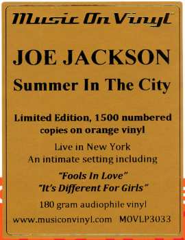 2LP Joe Jackson: Summer In The City - Live In New York LTD | NUM | CLR 442193