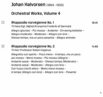 CD Johan Halvorsen: Orchestral Works Vol. 4 342266