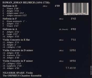CD Johan Helmich Roman: 3 Violin Concertos - 3 Sinfonias 352375