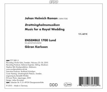 CD Johan Helmich Roman: Drottningholmsmusiken (Music For A Royal Wedding)	 115395