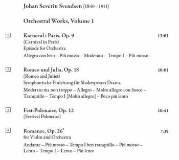 CD Johan Svendsen: Orchestral Works Vol. 1 283452