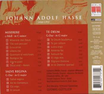 CD Johann Adolf Hasse: Miserere - Salve Regina - Te Deum 115988