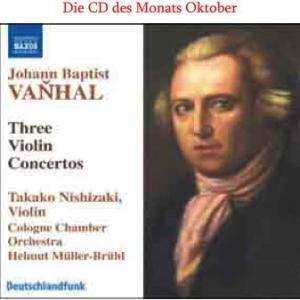 Album Johann Baptist Vanhal: Three Violin Concertos