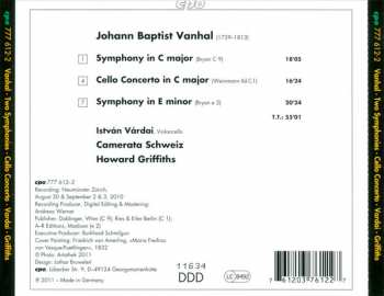 CD Johann Baptist Vanhal: Two Symphonies; Cello Concerto 120386