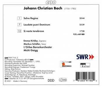 CD Johann Christian Bach: Salve Regina 113644
