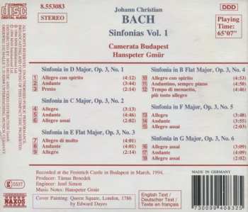 CD Johann Christian Bach: Sinfonias Vol. 1 - Sinfonias, Op. 3, Nos. 1 - 6 330475
