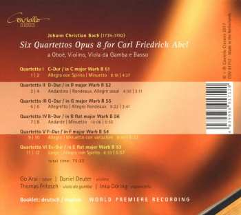 CD Johann Christian Bach: Six Quartettos Opus 8 For Carl Friedrich Abel 111603