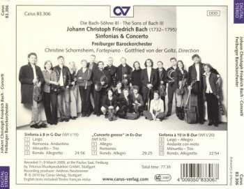 CD Johann Christoph Friedrich Bach: Concerti 319409